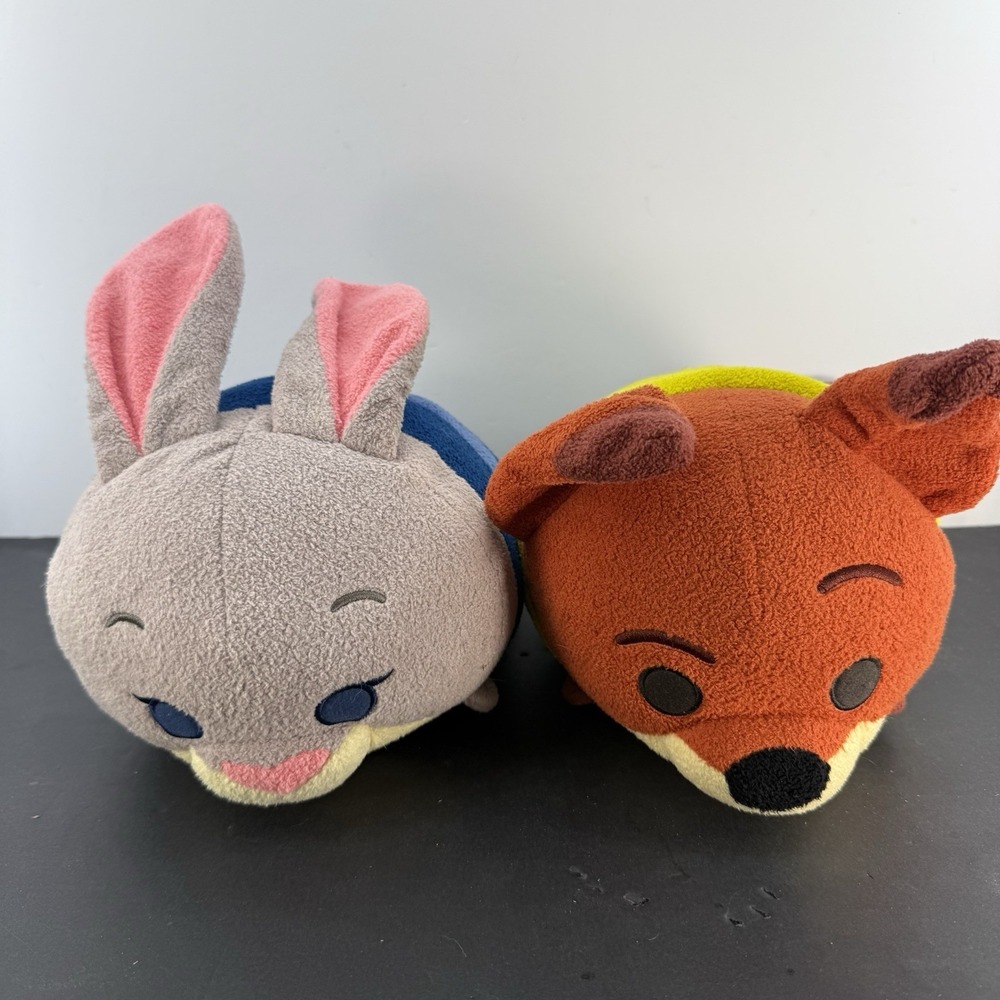 Disney Tsum Zootopia Judy Hopps Bunny Nick Wilde Fox Lot Plush 12 Inch Stuffed